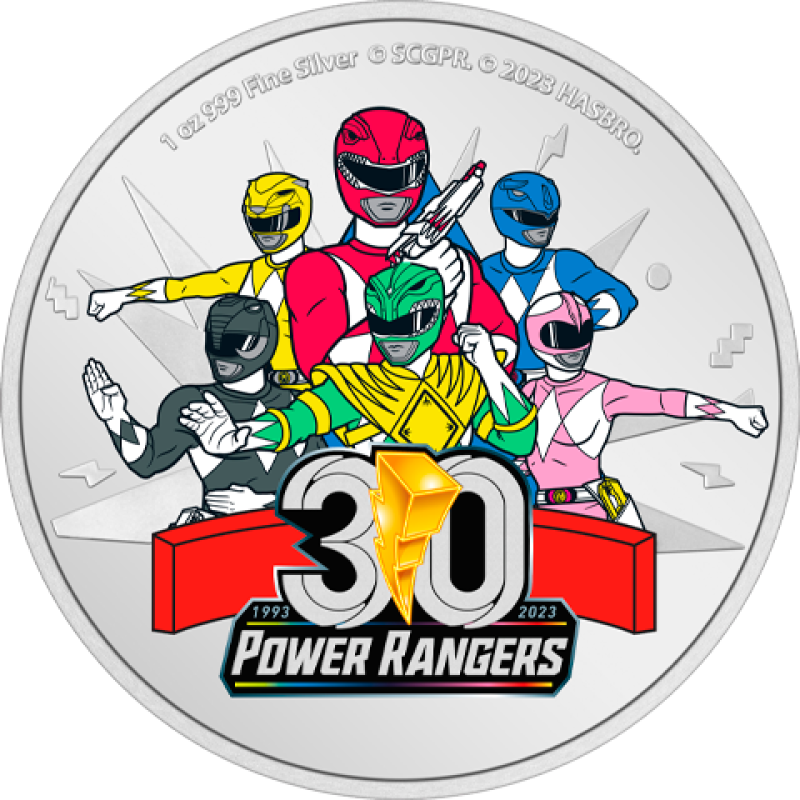 Power Rangers 30th Anniversary 1oz Silver Coin Silver Collectible by New Zealand Mint