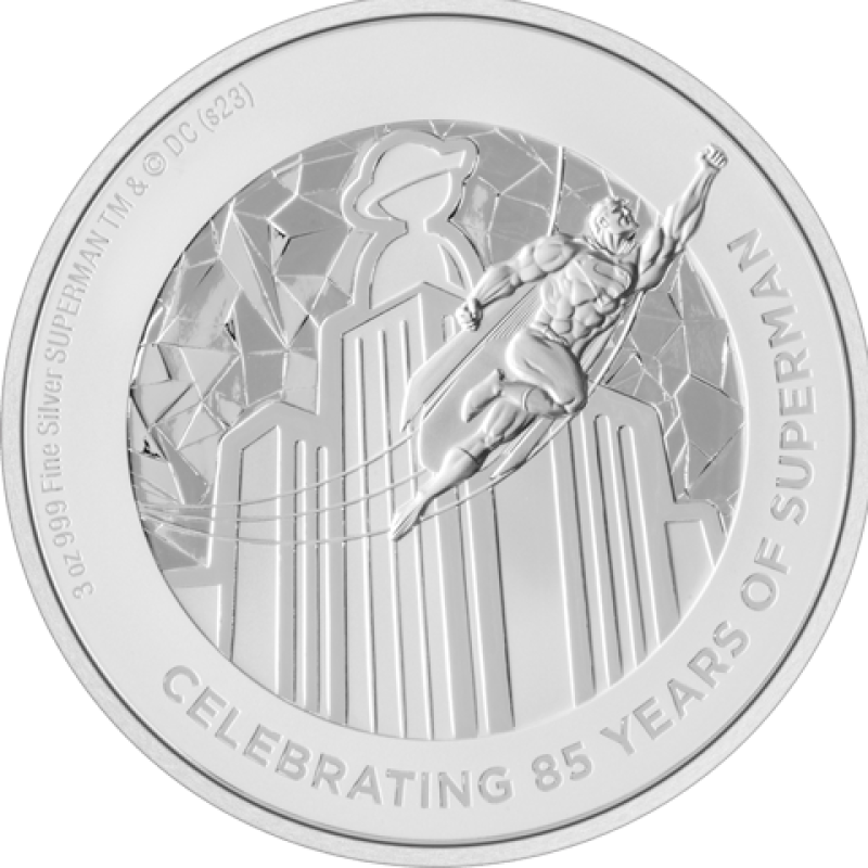 Superman 85th Anniversary 3oz Silver Coin Silver Collectible by Agoro