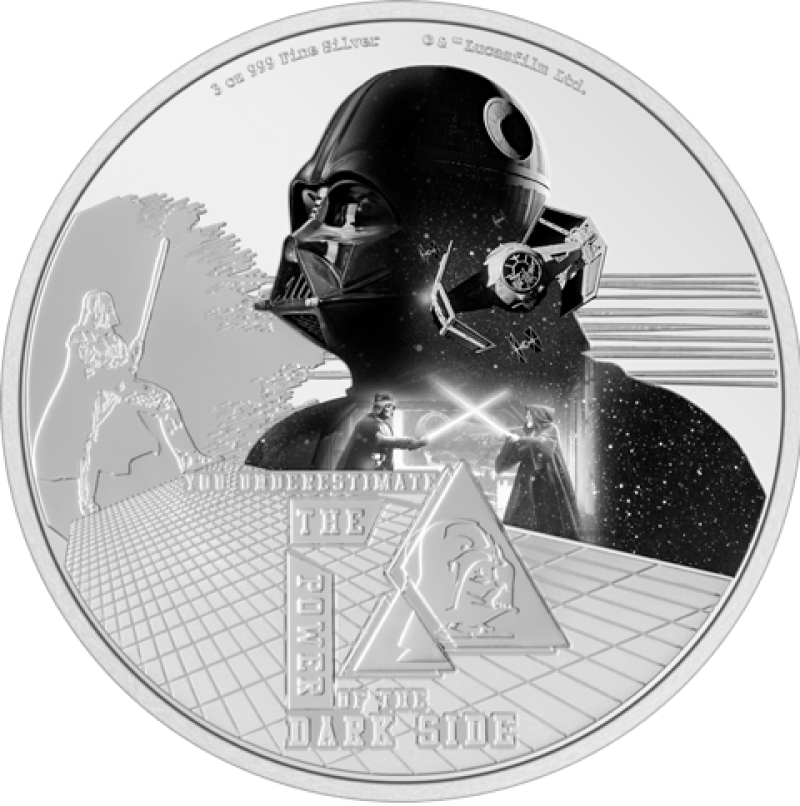 Darth Vader 3oz Silver Coin Silver Collectible by Agoro