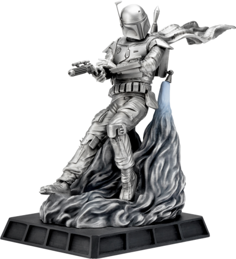Boba Fett Battle Ready Figurine Pewter Collectible by Royal Selangor