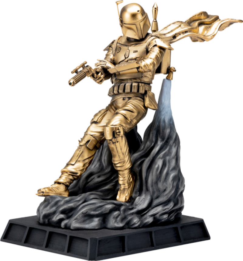 Boba Fett Battle Ready Figurine (Gilt Edition) Pewter Collectible by Royal Selangor