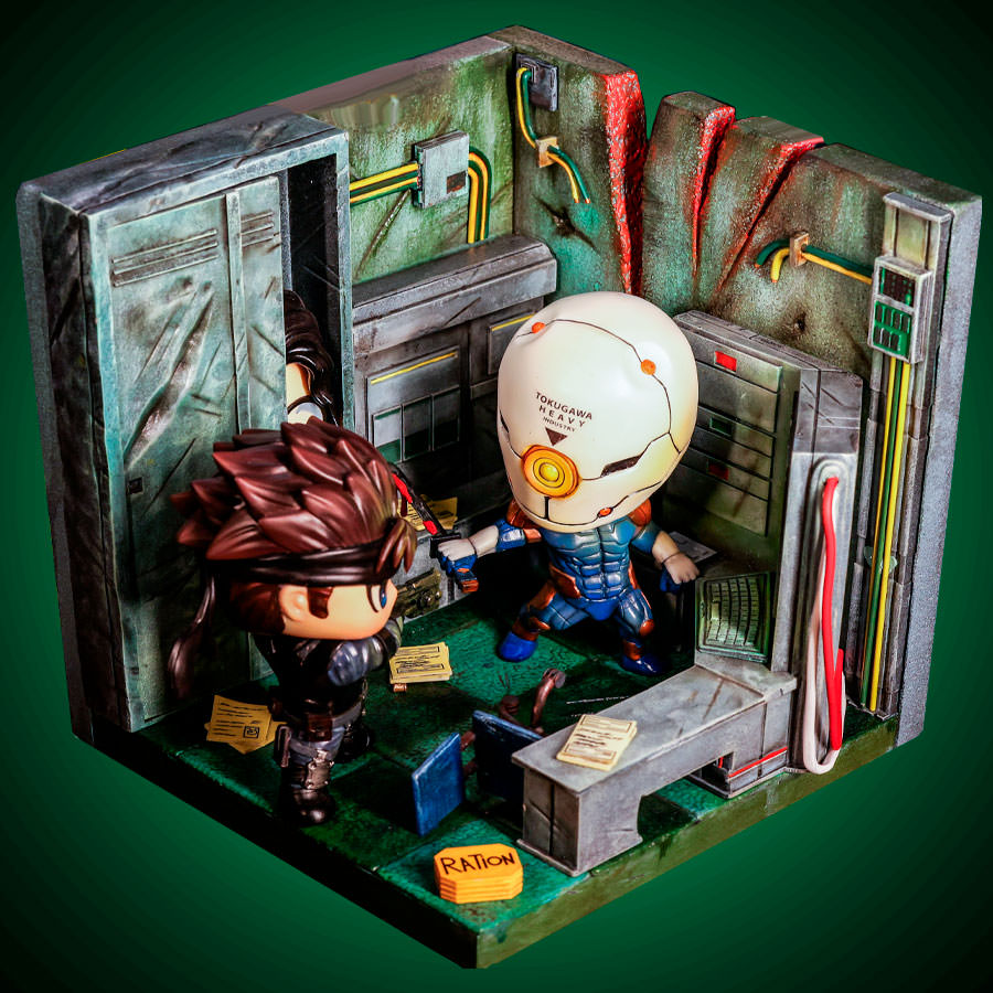 symmetri Michelangelo Blive Metal Gear Solid: Solid Snake Vs. Cyborg Ninja DioCube Diorama by Figurama  Collectors | Sideshow Collectibles