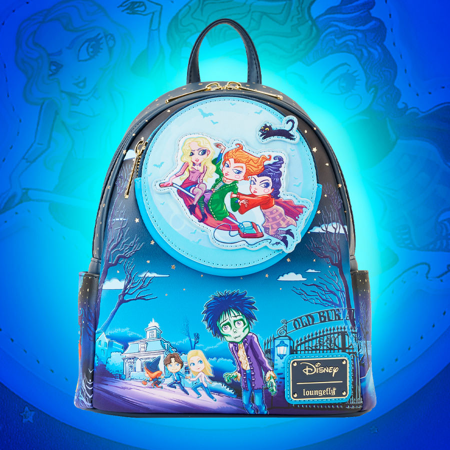 【Lounge Fly】Hocus Pocus Poster Glow Mini Backpack Loungefly Hocus Pocus Poster Glow-in-the-Dark Mini-Backpack