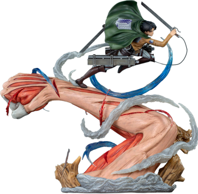 Levi vs Female Titan Statues by Oniri Creations