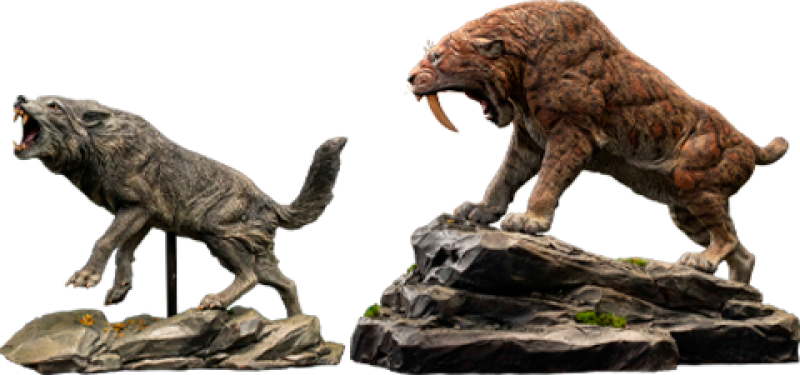 Smilodon & Dire Wolf Twin Pack Set Statues by Star Ace Toys Ltd.