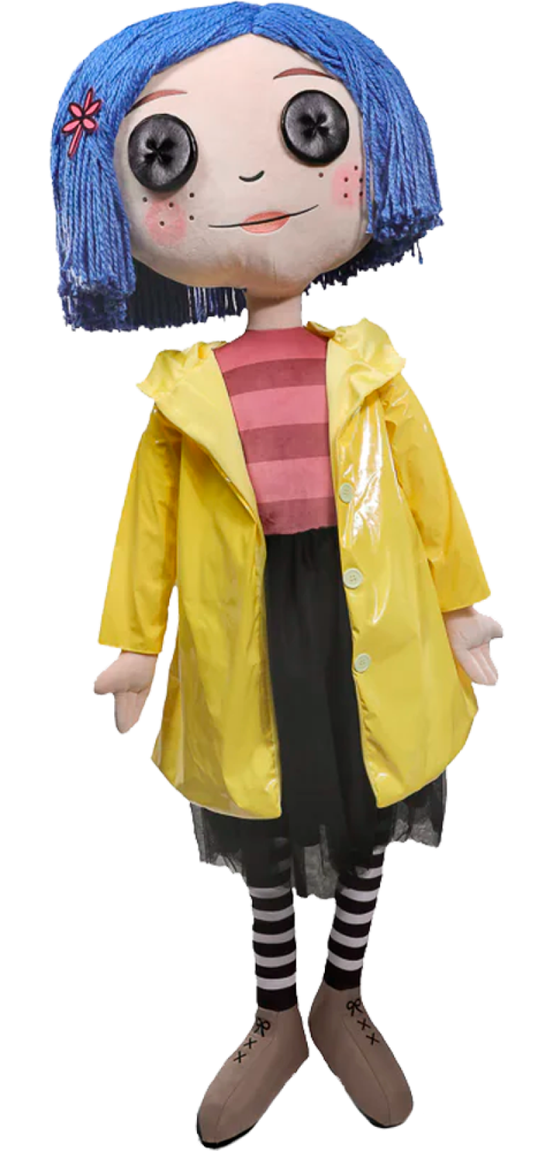 Coraline with Button Eyes Life-Size Plush Collectible Doll by Kidrobot