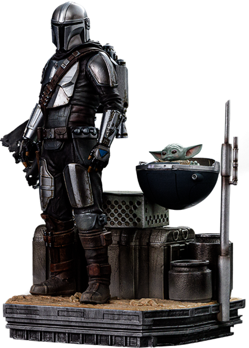 Din Djarin and Din Grogu 1:10 Scale Statue by Iron Studios