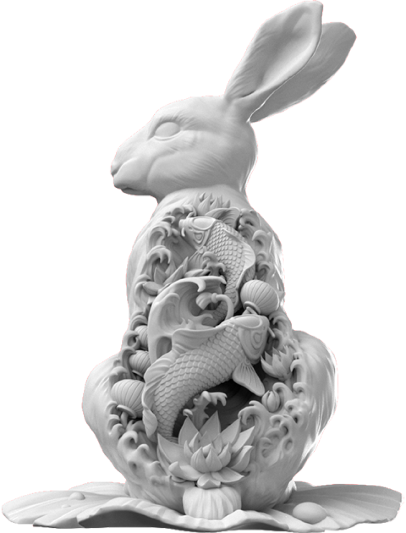 Water Rabbit Statues by Mighty Jaxx