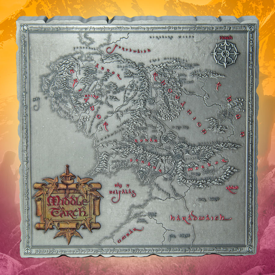Middle Earth Map 5oz Silver Coin by New Zealand Mint
