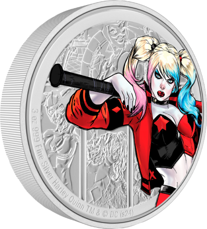 Harley Quinn 3oz Silver Coin Silver Collectible by Agoro