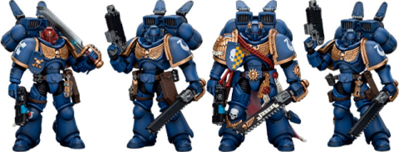 Ultramarines Jump Pack Intercessors with Captain Action Figure by Joytoy