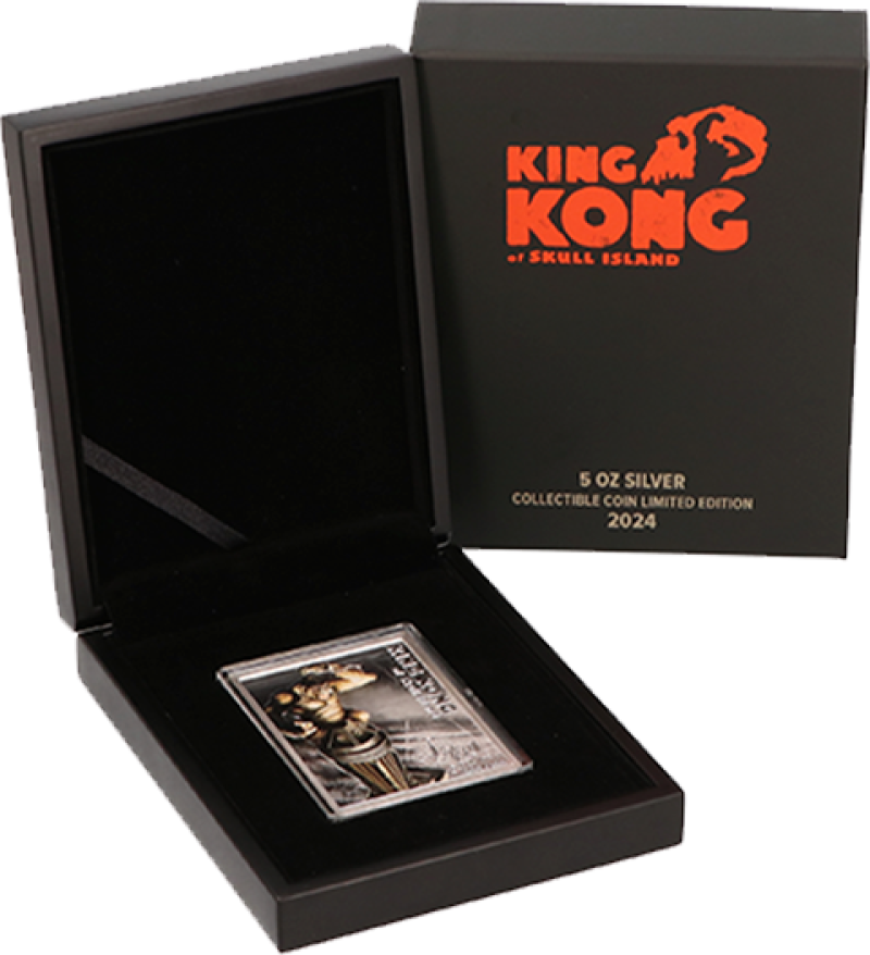King Kong of Skull Island 5oz Silver Coin Silver Collectible by 101 Collectibles