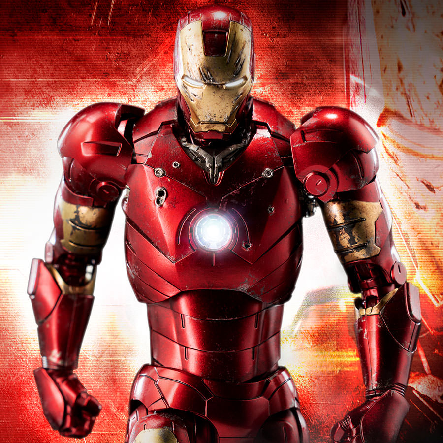 DLX Iron Man Mark 3 (Battle Damaged) Action Figure by