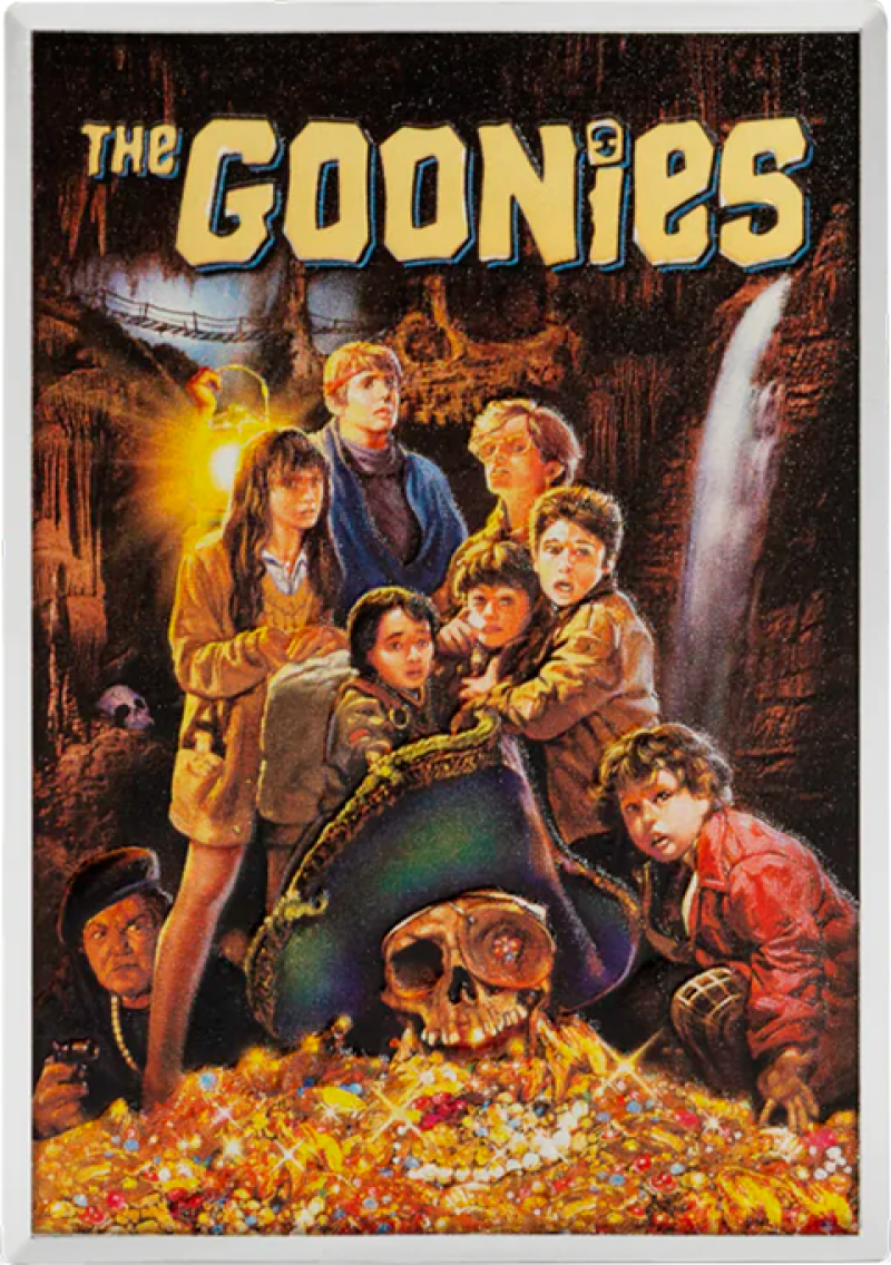 The Goonies 40th Anniversary Movie Poster Coin Silver Collectible by Agoro