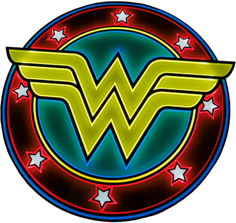 Vintage Wonder Woman LED Logo Light (Circular) Wall Light by Brandlite