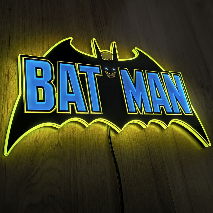 Vintage Batman LED Logo Light (Small) Wall Light by Brandlite | Sideshow  Collectibles, image size:900x900