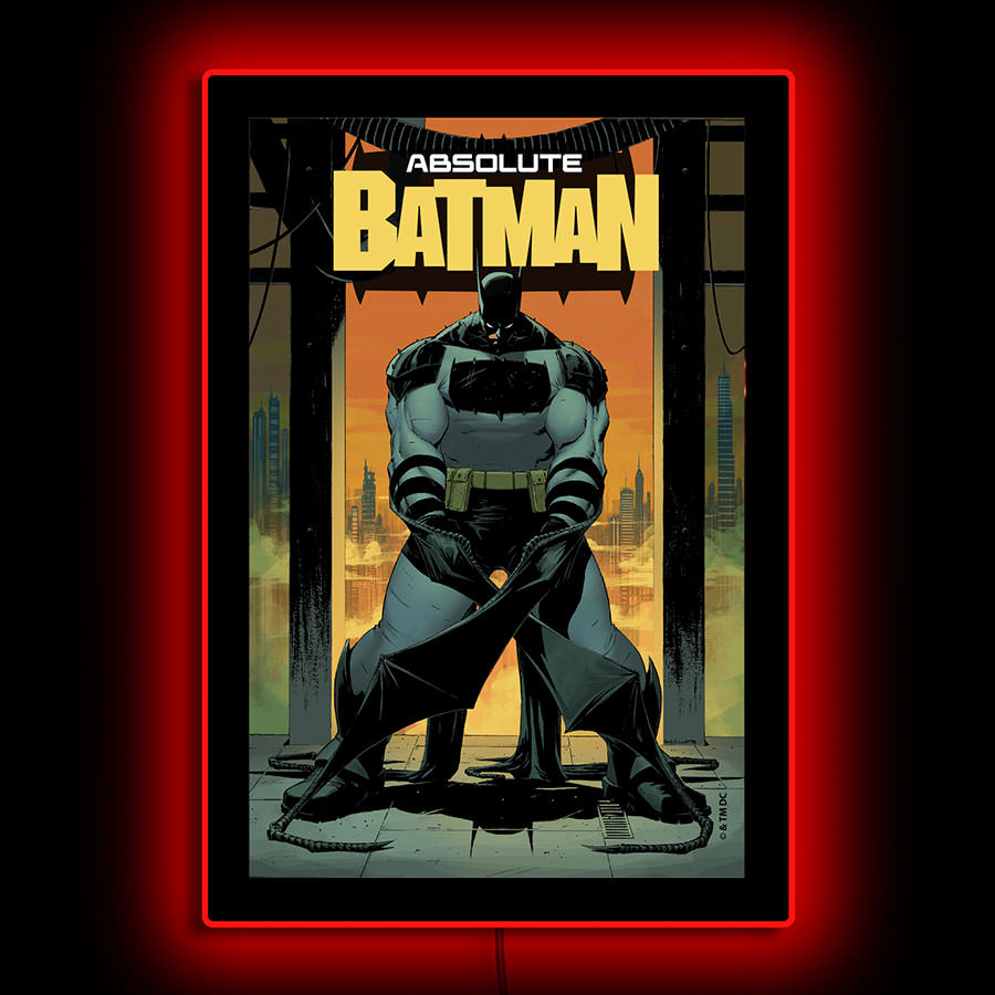 【世界数量限定】シリアル入り｜BATMAN 海外製 特大ポスター Absolute Batman LED Poster (Large) Wall Light by Brandlite
