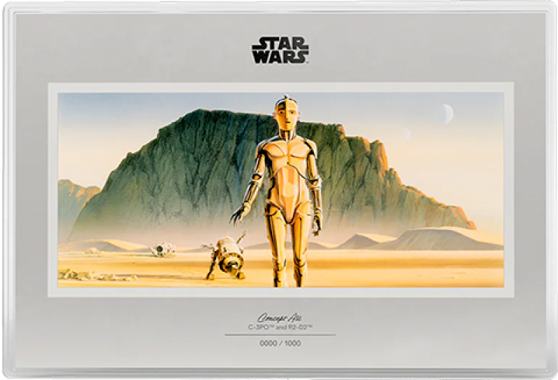 C-3PO™ and R2-D2™ Foil Silver Collectible by Agoro