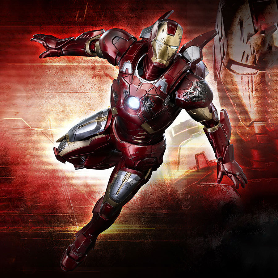 DLX Iron Man Mark 7 (Battle Damaged) Action Figure by threezero