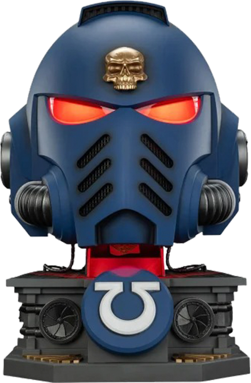 Ultramarines Captain MkX Helmet and Display Stand Prop Replica by Joytoy