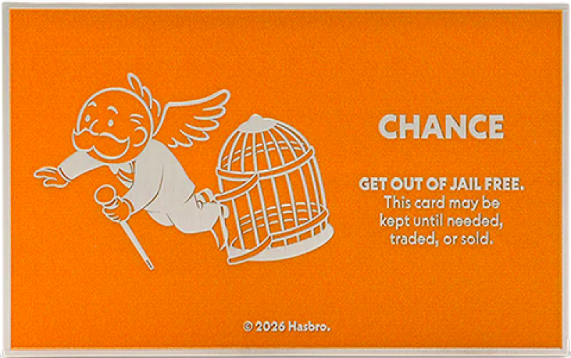 Get Out of Jail Free Silver Collectible by Agoro