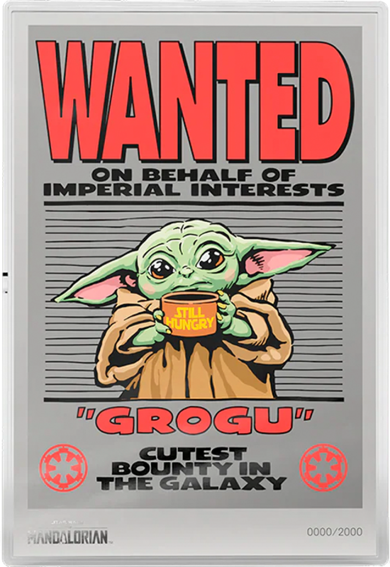 Wanted: Grogu Foil Silver Collectible by Agoro