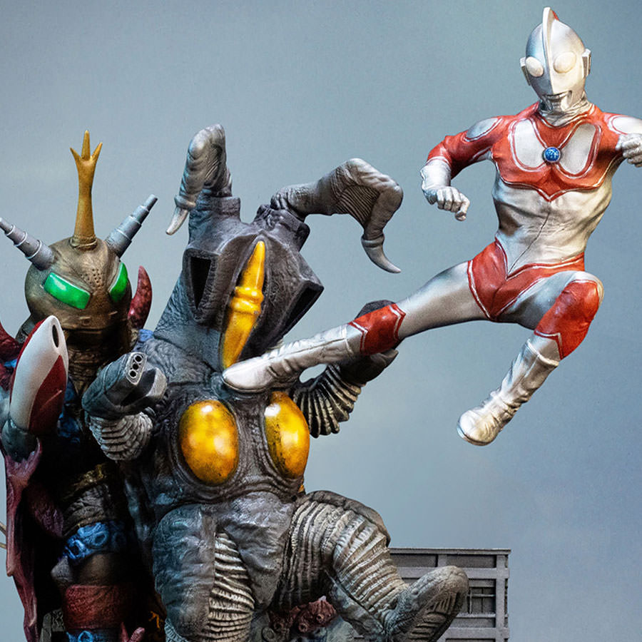Ultraman Jack vs Zetton II & Alien Bat Battle Scene Diorama