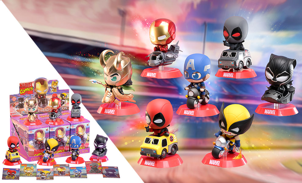 Marvel Cosbi Rider Bobble-Head Collection Blind Box Set by Hot Toys