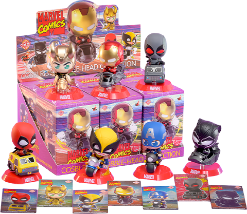 Marvel Cosbi Rider Bobble-Head Collection Blind Box Set by Hot Toys