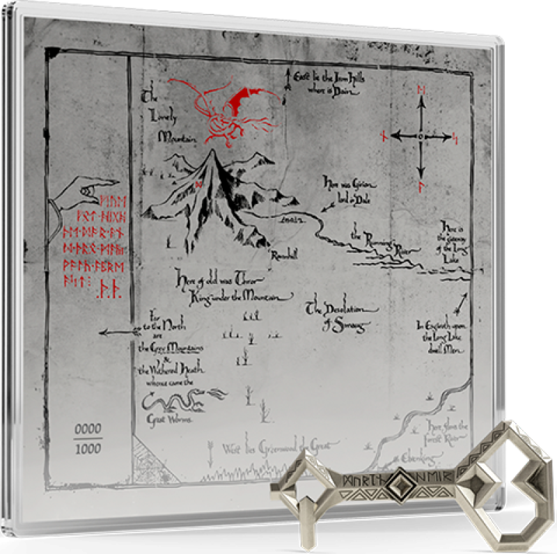 Thorin's Map and Key Silver Collectible by Agoro