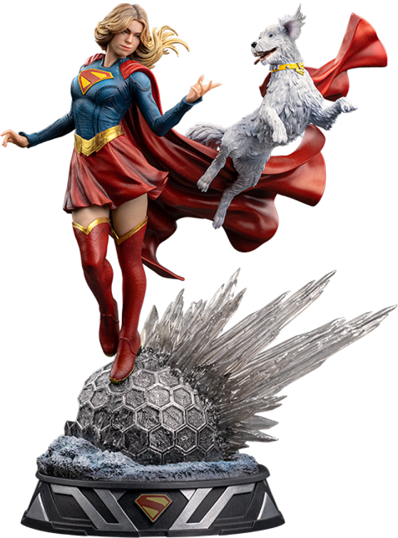 Supergirl & Krypto 1:10 Scale Statue by Iron Studios