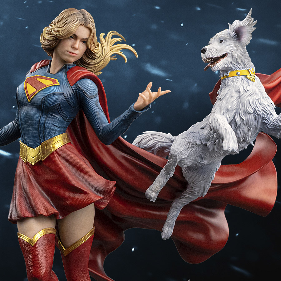 Supergirl & Krypto 1:10 Scale Statue by Iron Studios | Sideshow