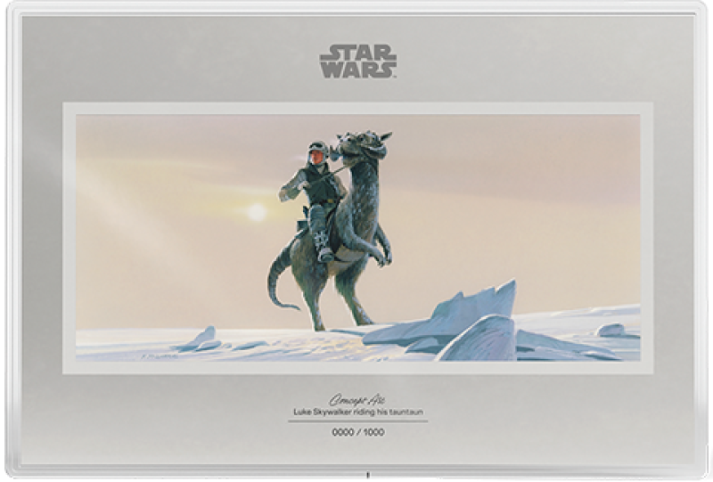 Luke Skywalker™ riding his Tauntaun™ Silver Collectible by Agoro